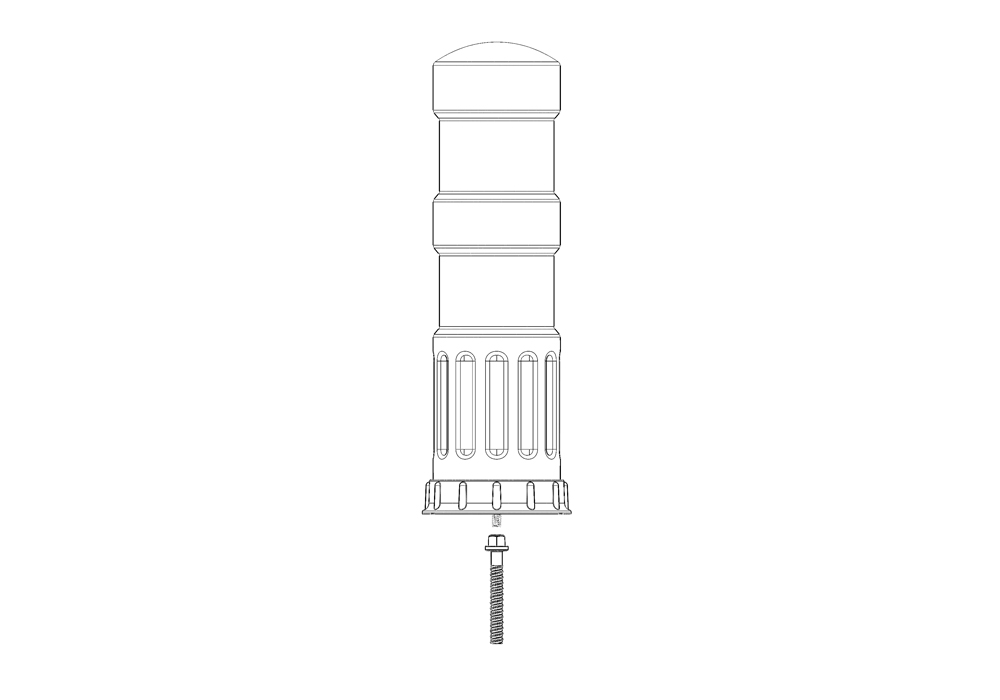 TD5428-FST 28" Heavy Hitter Ground Mount Reboundable Bollard